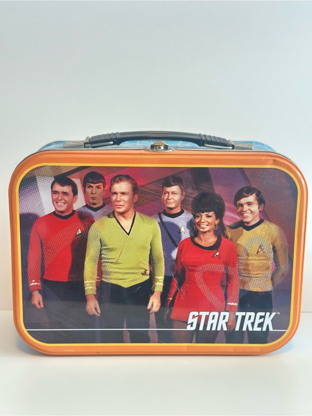 2009 Star Trek Metal Lunch Box Large Tin Tote Original Series Capt Kirk Spock - Picture 3 of 12
